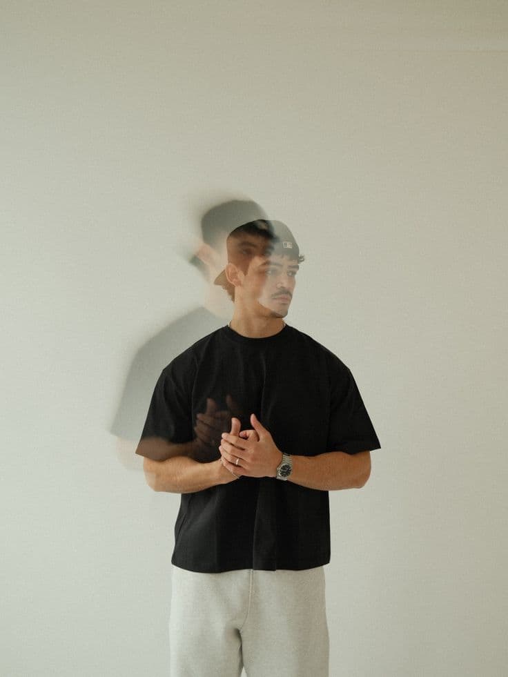 AFTERIMAGE shirt in black, back print